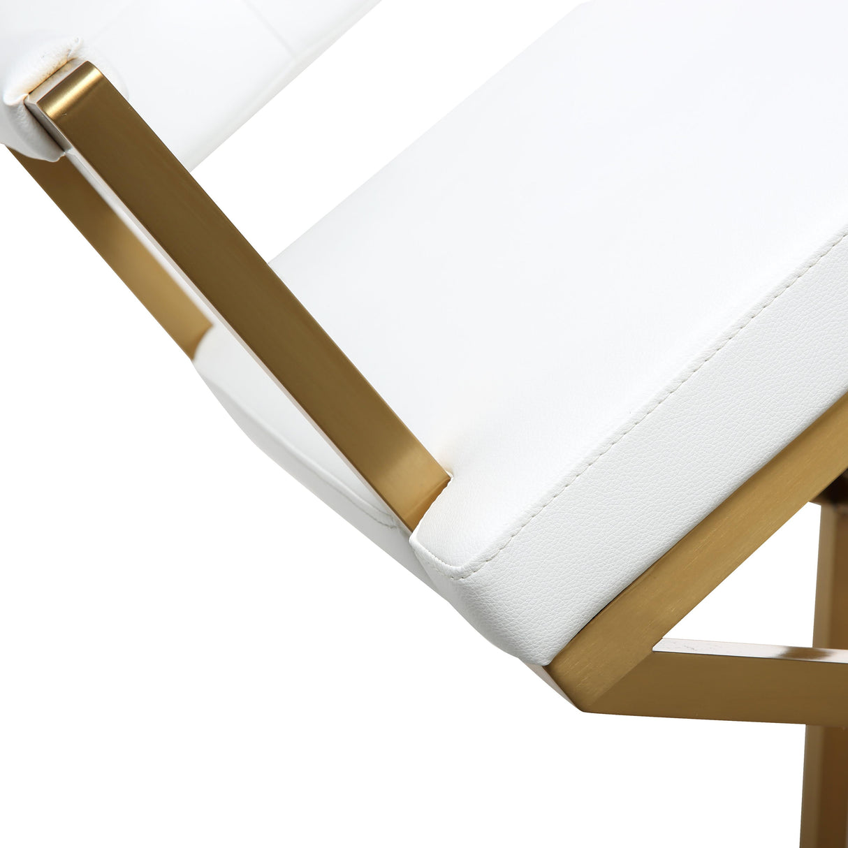 Director Performance Vegan Leather Stool with Gold Base by TOV Furniture at Eve Furniture
