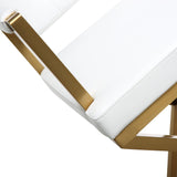 Director Performance Vegan Leather Stool with Gold Base by TOV Furniture at Eve Furniture