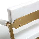 Director Performance Vegan Leather Stool with Gold Base by TOV Furniture at Eve Furniture