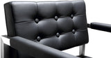 Director Performance Vegan Leather Stool with Silver Base by TOV Furniture at Eve Furniture