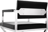 Director Performance Vegan Leather Stool with Silver Base by TOV Furniture at Eve Furniture
