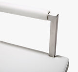Director Performance Vegan Leather Stool with Silver Base by TOV Furniture at Eve Furniture