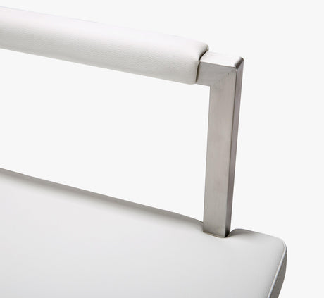 Director Performance Vegan Leather Stool with Silver Base by TOV Furniture at Eve Furniture