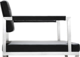 Director Performance Vegan Leather Stool with Silver Base by TOV Furniture at Eve Furniture