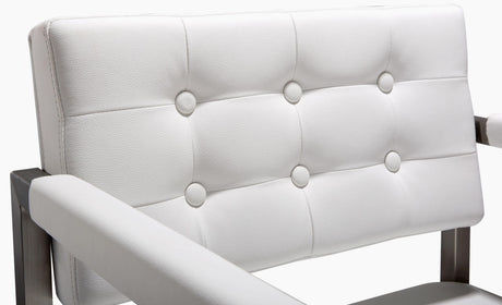 Director Performance Vegan Leather Stool with Silver Base by TOV Furniture at Eve Furniture