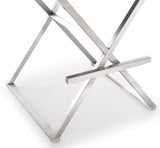 Director Performance Vegan Leather Stool with Silver Base by TOV Furniture at Eve Furniture