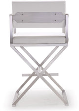 Director Performance Vegan Leather Stool with Silver Base by TOV Furniture at Eve Furniture
