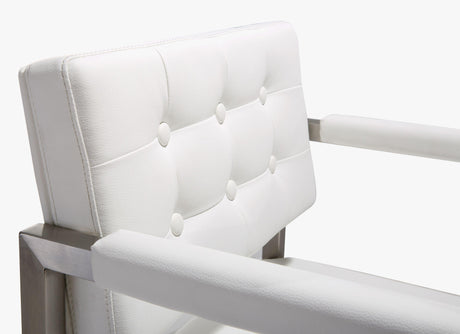 Director Performance Vegan Leather Stool with Silver Base by TOV Furniture at Eve Furniture