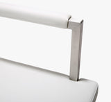 Director Performance Vegan Leather Stool with Silver Base by TOV Furniture at Eve Furniture