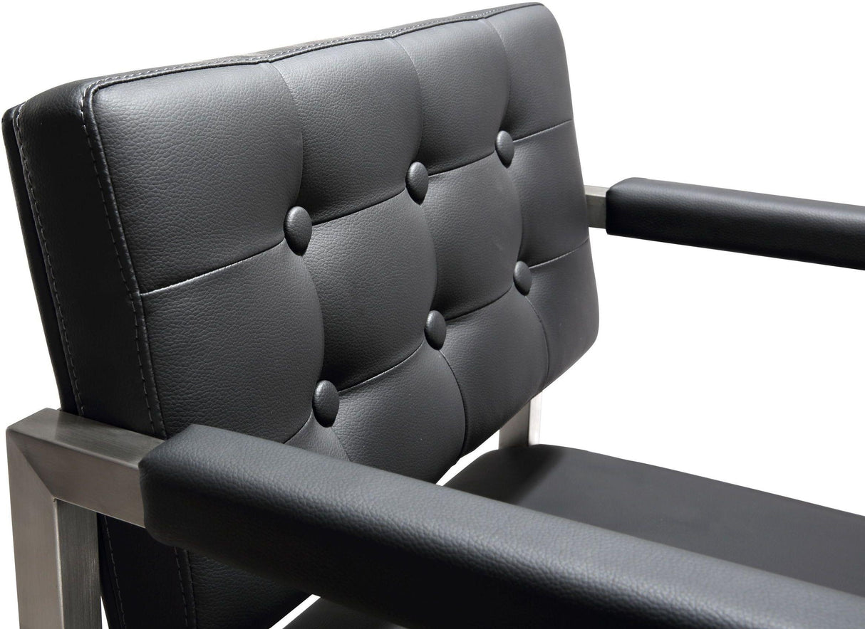 Director Performance Vegan Leather Stool with Silver Base by TOV Furniture at Eve Furniture