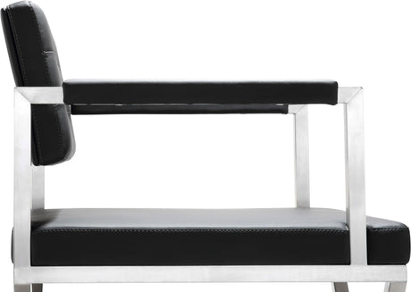 Director Performance Vegan Leather Stool with Silver Base by TOV Furniture at Eve Furniture