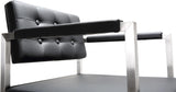 Director Performance Vegan Leather Stool with Silver Base by TOV Furniture at Eve Furniture