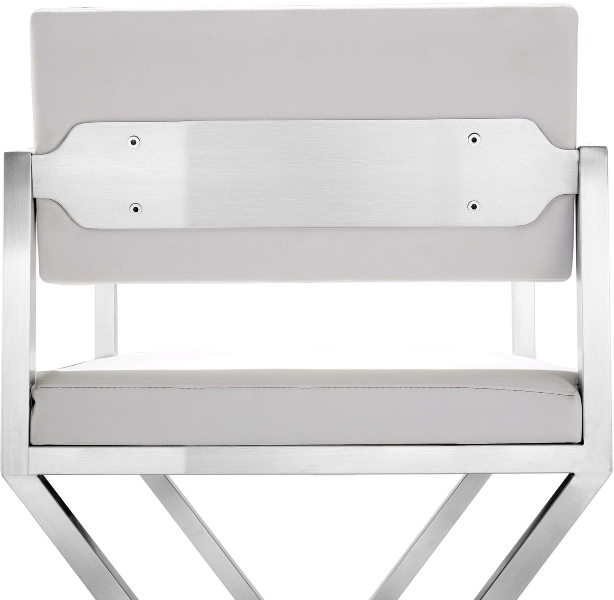 Director Performance Vegan Leather Stool with Silver Base by TOV Furniture at Eve Furniture