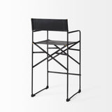 Direttore 19.3L x 19.3W x 40.2H Black Leather W/Black Frame Counter Stool by Mercana at Eve Furniture