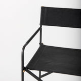Direttore 19.3L x 19.3W x 40.2H Black Leather W/Black Frame Counter Stool by Mercana at Eve Furniture