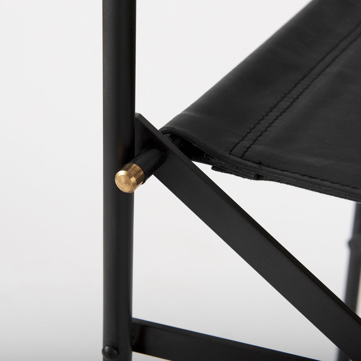 Direttore 19.3L x 19.3W x 40.2H Black Leather W/Black Frame Counter Stool by Mercana at Eve Furniture