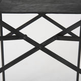 Direttore 19.3L x 19.3W x 40.2H Black Leather W/Black Frame Counter Stool by Mercana at Eve Furniture