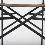 Direttore 19.3L x 19.3W x 40.2H Brown/Gray Suede W/ Metal Frame Counter Stool by Mercana at Eve Furniture