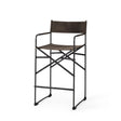 Direttore 19.3L x 19.3W x 40.2H Brown/Gray Suede W/ Metal Frame Counter Stool by Mercana at Eve Furniture