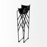Direttore 19.3L x 19.3W x 44.1H Black Leather Seat W/Black Iron Frame Bar Stool by Mercana at Eve Furniture
