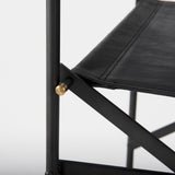 Direttore 19.3L x 19.3W x 44.1H Black Leather Seat W/Black Iron Frame Bar Stool by Mercana at Eve Furniture