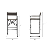 Direttore 19.3L x 19.3W x 44.1H Brown/Gray Suede W/ Metal Frame Bar Stool by Mercana at Eve Furniture