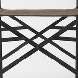Direttore 19.3L x 19.3W x 44.1H Brown/Gray Suede W/ Metal Frame Bar Stool by Mercana at Eve Furniture