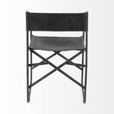 Direttore Black Iron Frame Black Leather Dining Chair by Mercana at Eve Furniture