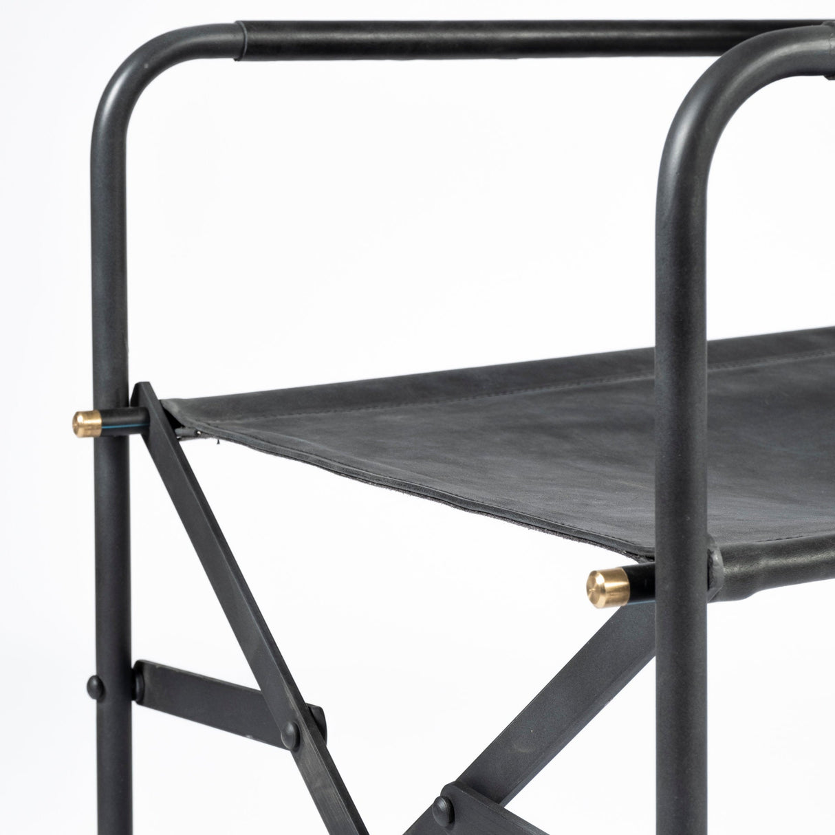 Direttore Black Iron Frame Black Leather Dining Chair by Mercana at Eve Furniture