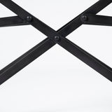 Direttore Black Iron Frame Black Leather Dining Chair by Mercana at Eve Furniture