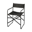 Direttore Black Iron Frame Black Leather Dining Chair by Mercana at Eve Furniture