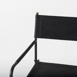 Direttore Black Leather Seat W/Black Iron Frame Bar Stool by Mercana at Eve Furniture