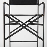 Direttore Black Leather Seat W/Black Iron Frame Bar Stool by Mercana at Eve Furniture