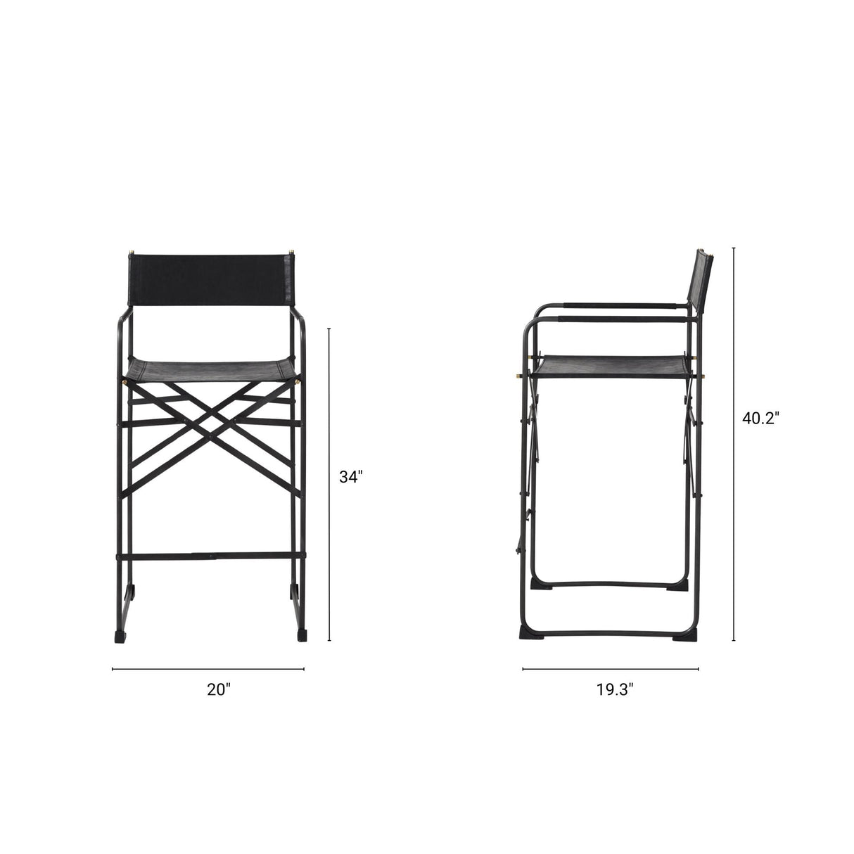 Direttore Black Leather W/Black Frame Counter Stool by Mercana at Eve Furniture