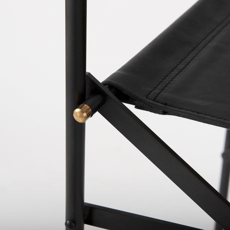 Direttore Black Leather W/Black Frame Counter Stool by Mercana at Eve Furniture