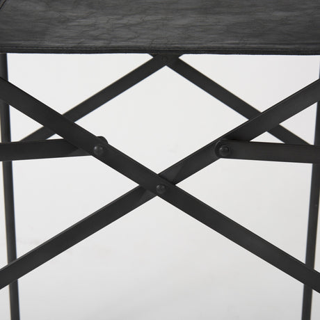 Direttore Black Leather W/Black Frame Counter Stool by Mercana at Eve Furniture
