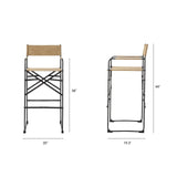 Direttore Brown Leather Seat W/Black Iron Frame Bar Stool by Mercana at Eve Furniture