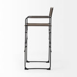 Direttore Brown/Gray Suede W/ Metal Frame Bar Stool by Mercana at Eve Furniture