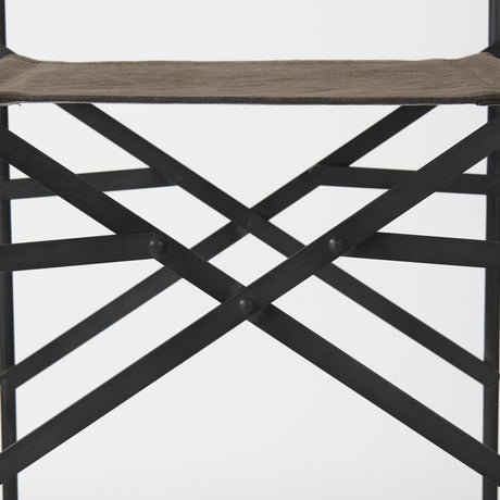 Direttore Brown/Gray Suede W/ Metal Frame Bar Stool by Mercana at Eve Furniture