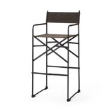 Direttore Brown/Gray Suede W/ Metal Frame Bar Stool by Mercana at Eve Furniture