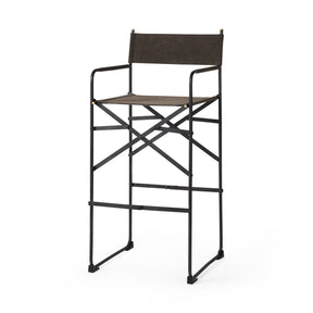 Direttore Brown/Gray Suede W/ Metal Frame Bar Stool by Mercana at Eve Furniture