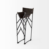 Direttore Brown/Gray Suede W/ Metal Frame Counter Stool by Mercana at Eve Furniture