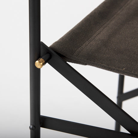 Direttore Brown/Gray Suede W/ Metal Frame Counter Stool by Mercana at Eve Furniture