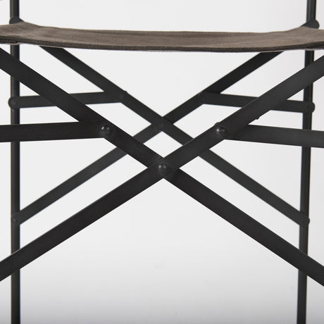 Direttore Brown/Gray Suede W/ Metal Frame Counter Stool by Mercana at Eve Furniture