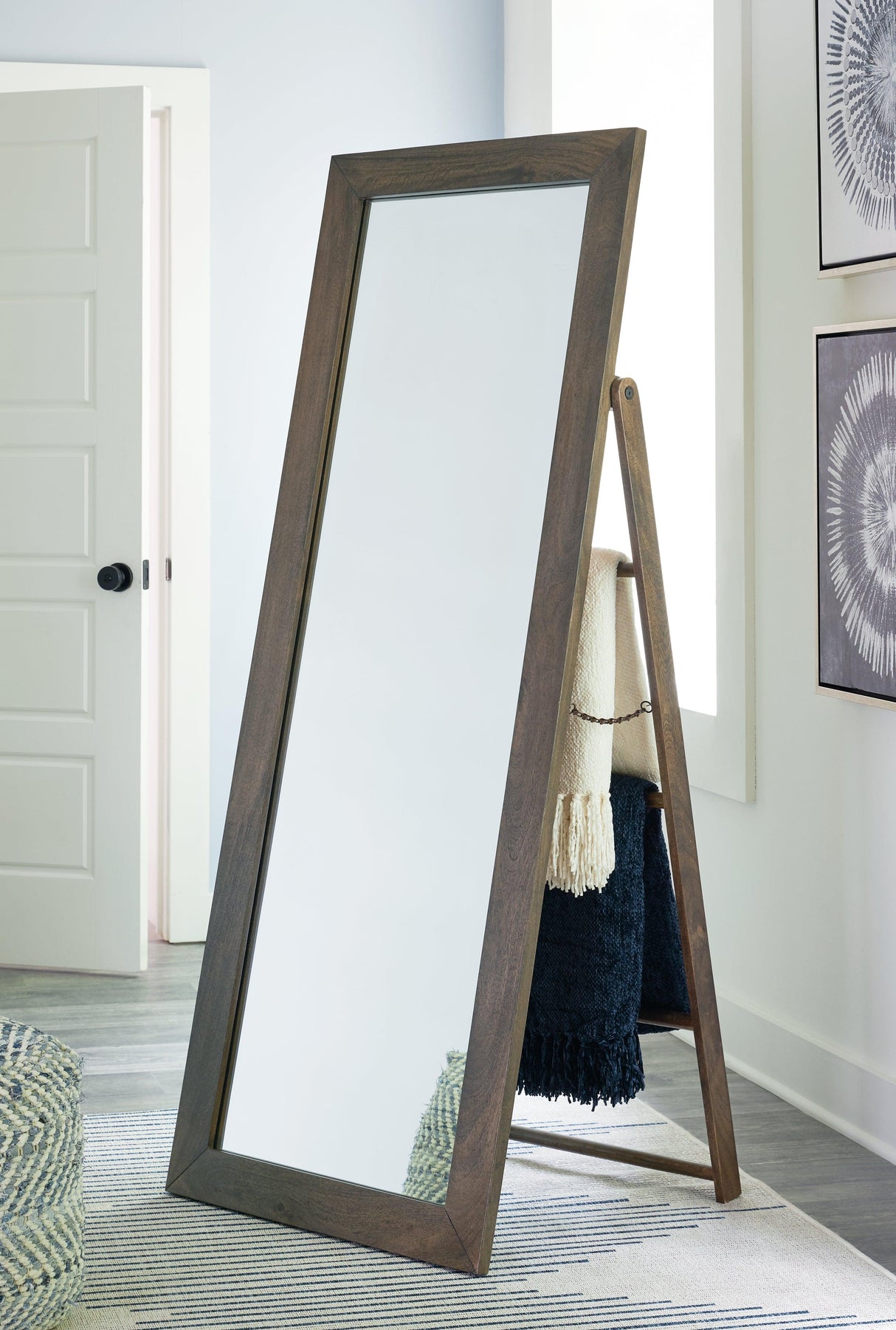 Dirkins Brown Floor Mirror by Ashley at Eve Furniture
