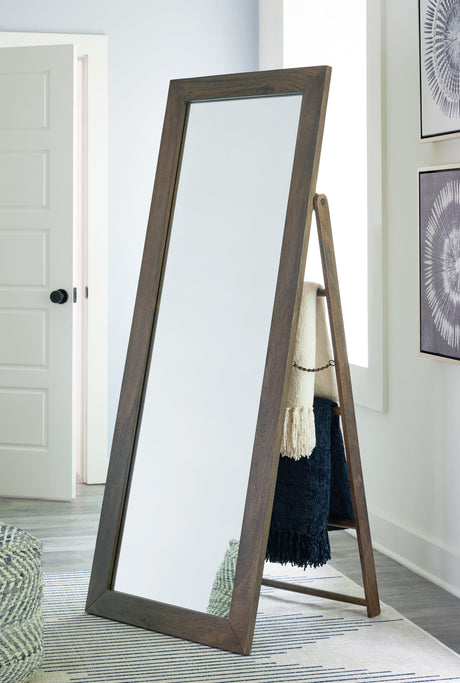 Dirkins Brown Floor Mirror by Ashley at Eve Furniture