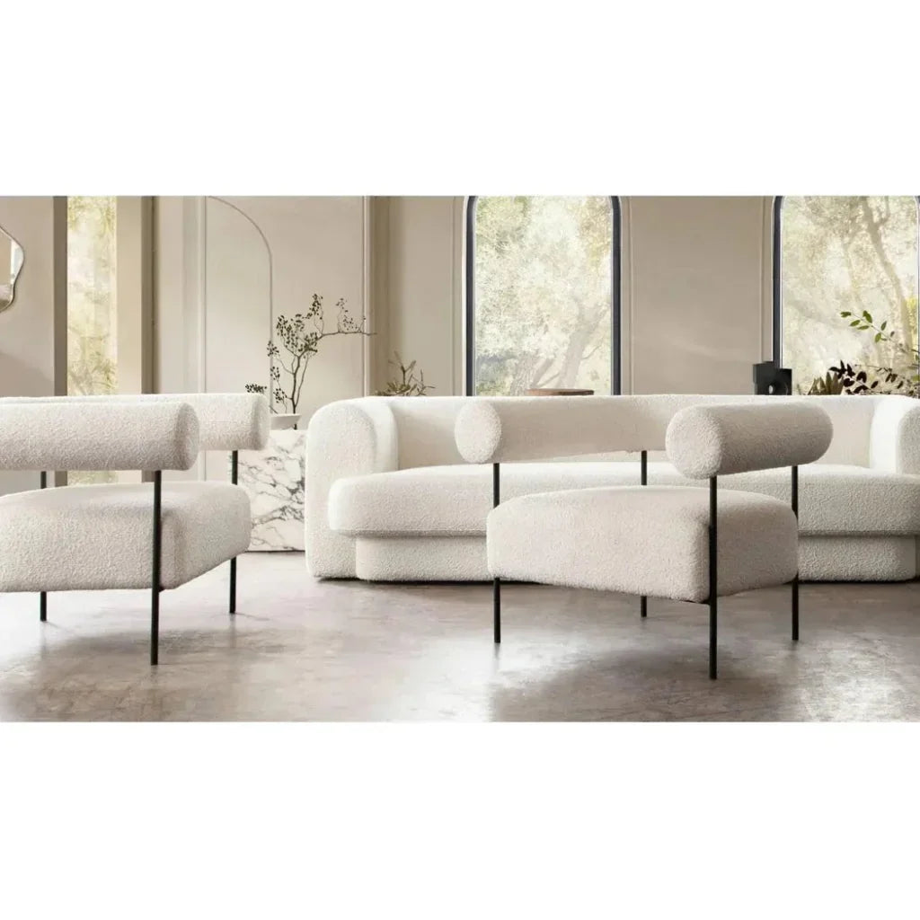 District Accent Chair in Ivory Boucle Fabric by Diamond Sofa at Eve Furniture