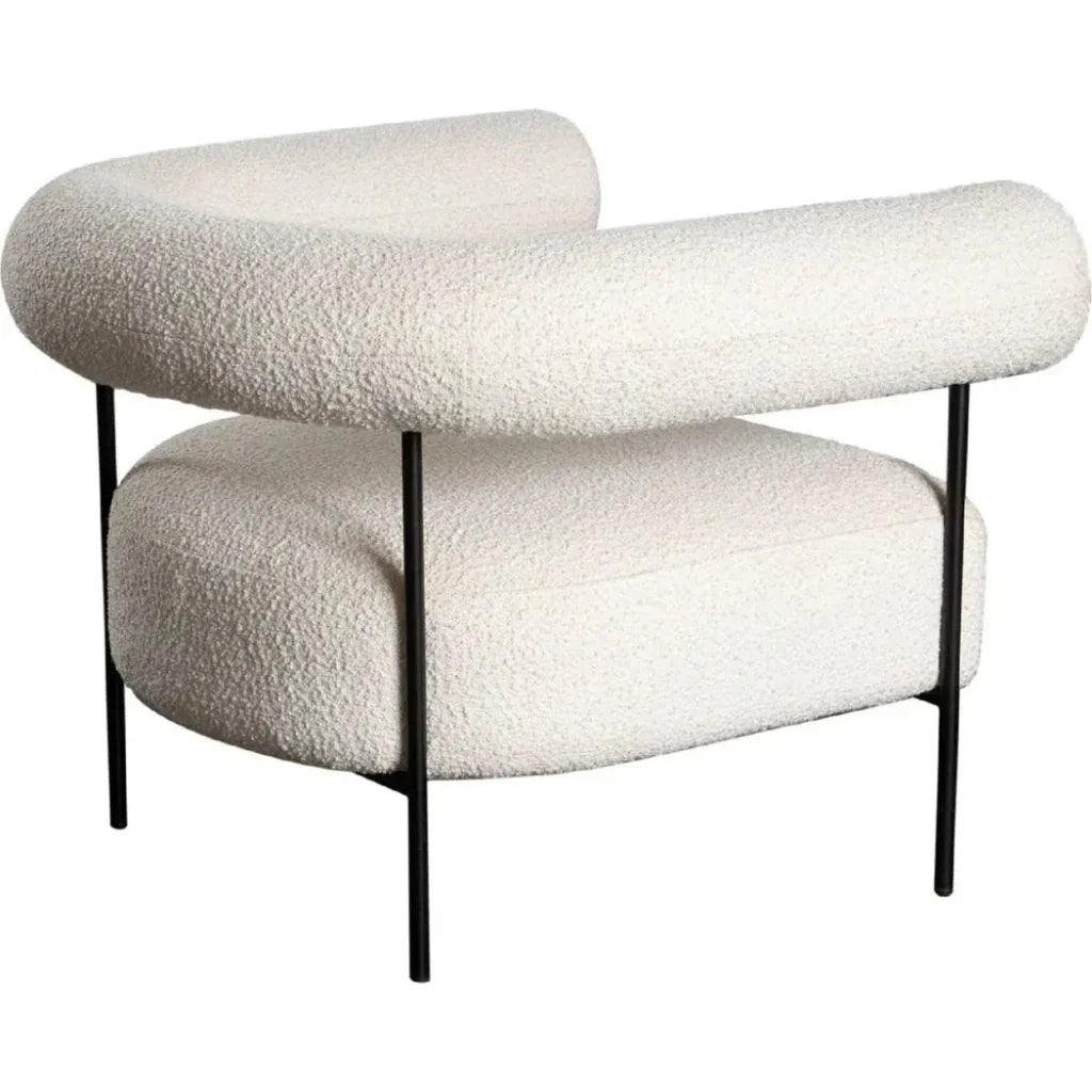District Accent Chair in Ivory Boucle Fabric by Diamond Sofa at Eve Furniture