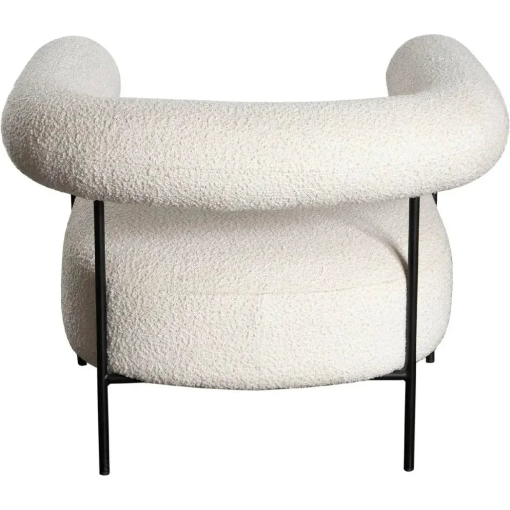 District Accent Chair in Ivory Boucle Fabric by Diamond Sofa at Eve Furniture
