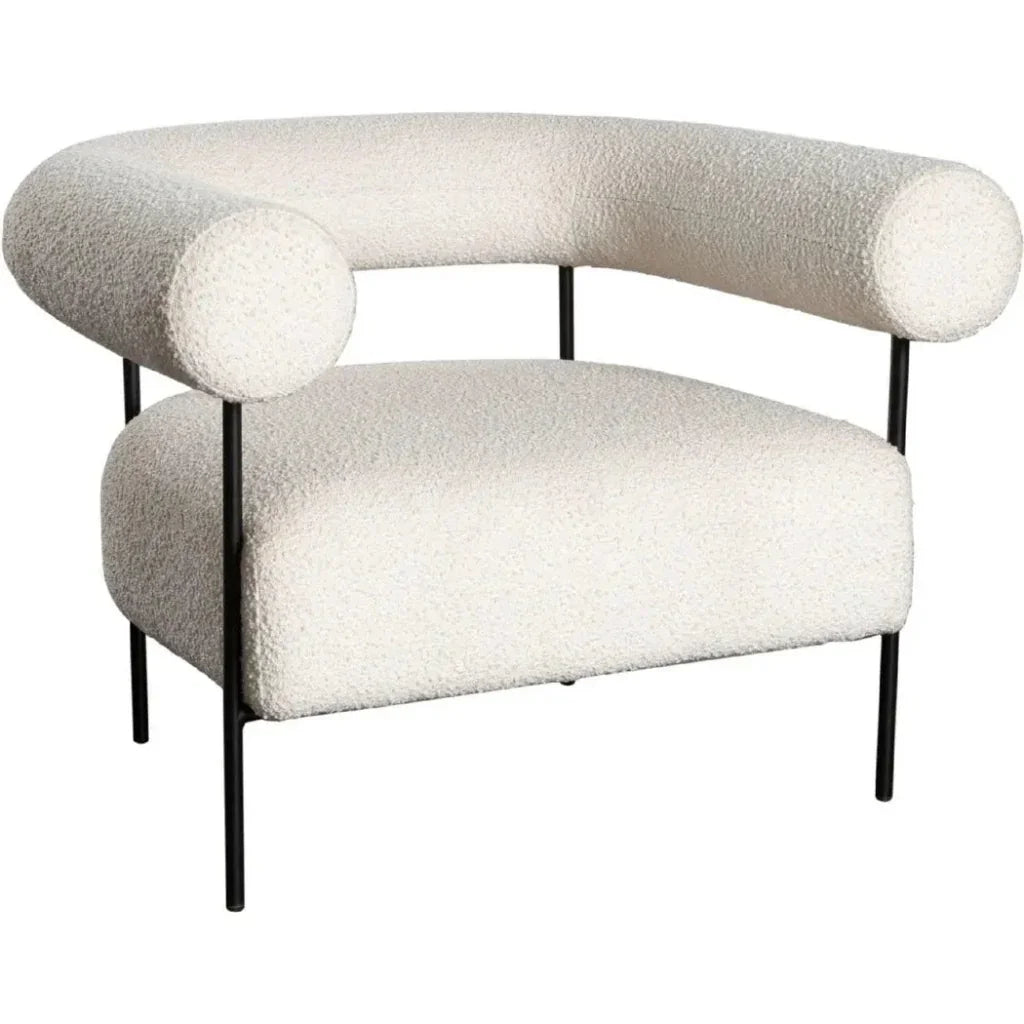 District Accent Chair in Ivory Boucle Fabric by Diamond Sofa at Eve Furniture